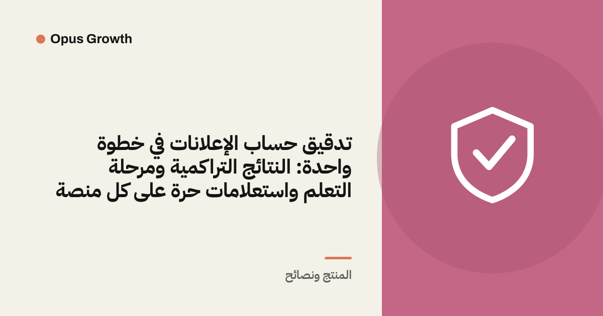 تدقيق حساب الإعلانات في خطوة واحدة: النتائج التراكمية ومرحلة التعلم واستعلامات حرة على كل منصة