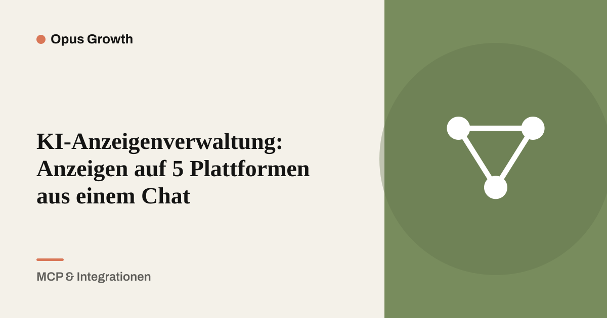 KI-Anzeigenverwaltung: Anzeigen auf 5 Plattformen aus einem Chat