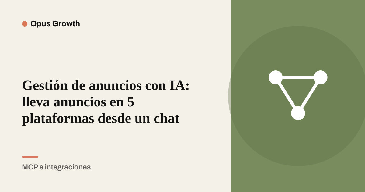 Gestión de anuncios con IA: lleva anuncios en 5 plataformas desde un chat