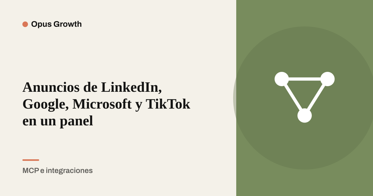 Anuncios de LinkedIn, Google, Microsoft y TikTok en un panel