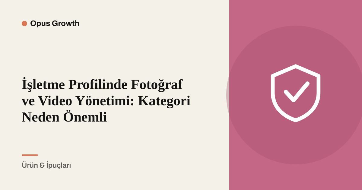 İşletme Profilinde Fotoğraf ve Video Yönetimi: Kategori Neden Önemli