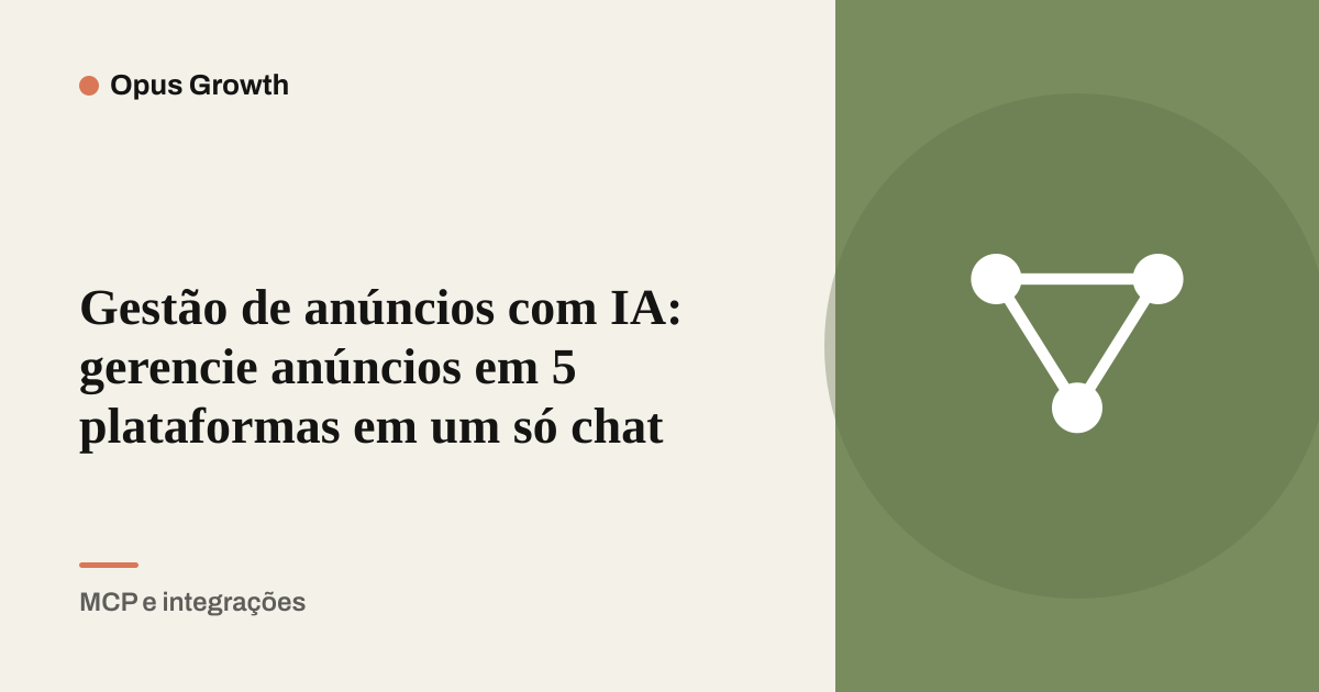 Gestão de anúncios com IA: gerencie anúncios em 5 plataformas em um só chat