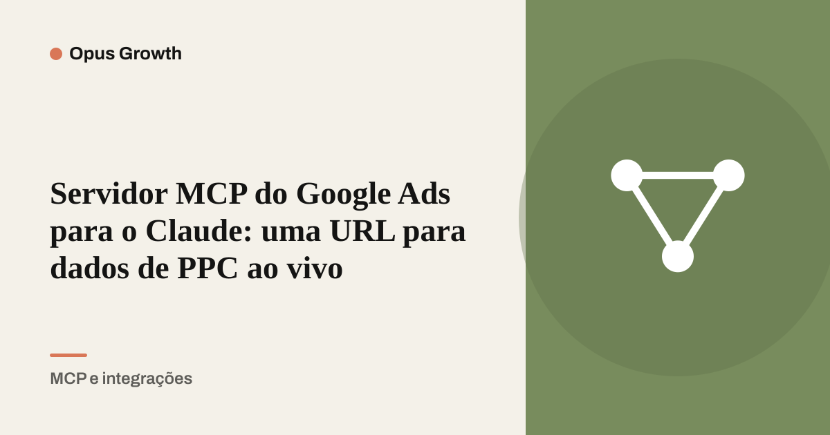 Servidor MCP do Google Ads para o Claude: uma URL para dados de PPC ao vivo